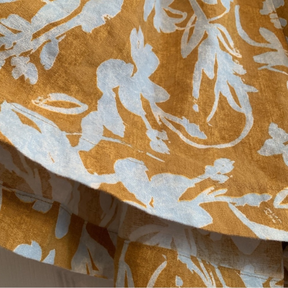 Ava & Viv High Waist Floral Shorts in Mustard and Light Blue - Picture 8 of 11